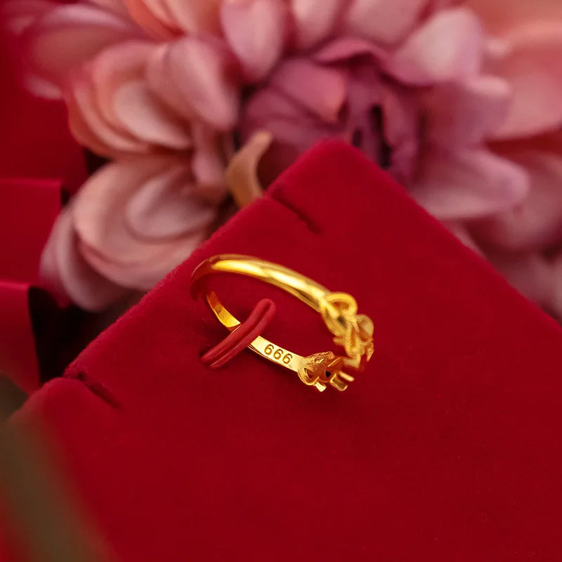 18K Gold Jewelry rings for Women Wedding rings Bohemia Engagement Irregular Anillos Mujer18 K Gold Box