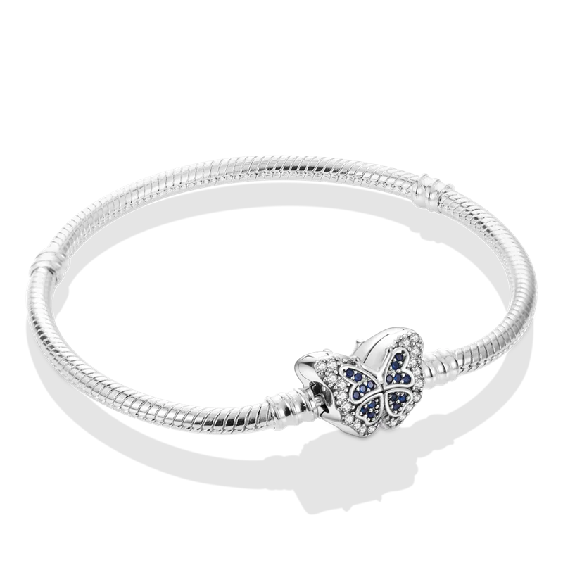 925 Sterling Silver Bracelets 17-20CM Original Leaf Clover Butterfly Heart Bracelet Fit DIY Charms Beads Fashion Women Jewelry