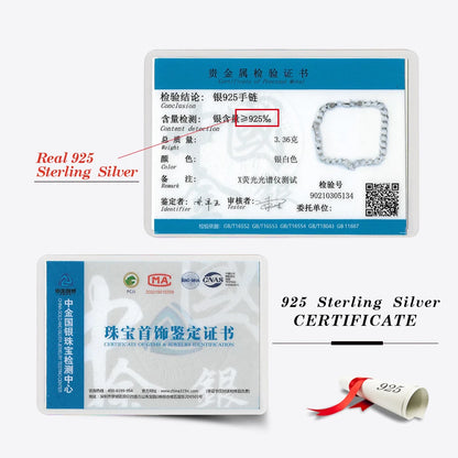 18K Gold Over 925 Sterling Silver 3mm Italian Cuban Chain Bracelet for Women Men Trendy Silver Bracelet Jewelry SB123