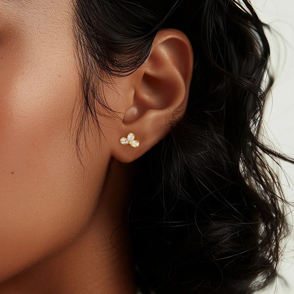 AIDE Heart Round Ball Flat Helix Piercing Earring 925 Sterling Silver Ear Studs Geometric Zircon Exquisite Trinket Studs Aretes