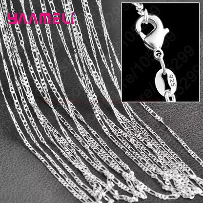 10PCS Wholesale Pure 925 Sterling Silver Charm Link Chain Necklace Jewelry with Strong Smooth Lobster Clasps 16-30 Inches