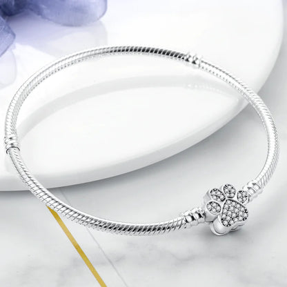 925 Sterling Silver Bracelets 17-20CM Original Leaf Clover Butterfly Heart Bracelet Fit DIY Charms Beads Fashion Women Jewelry