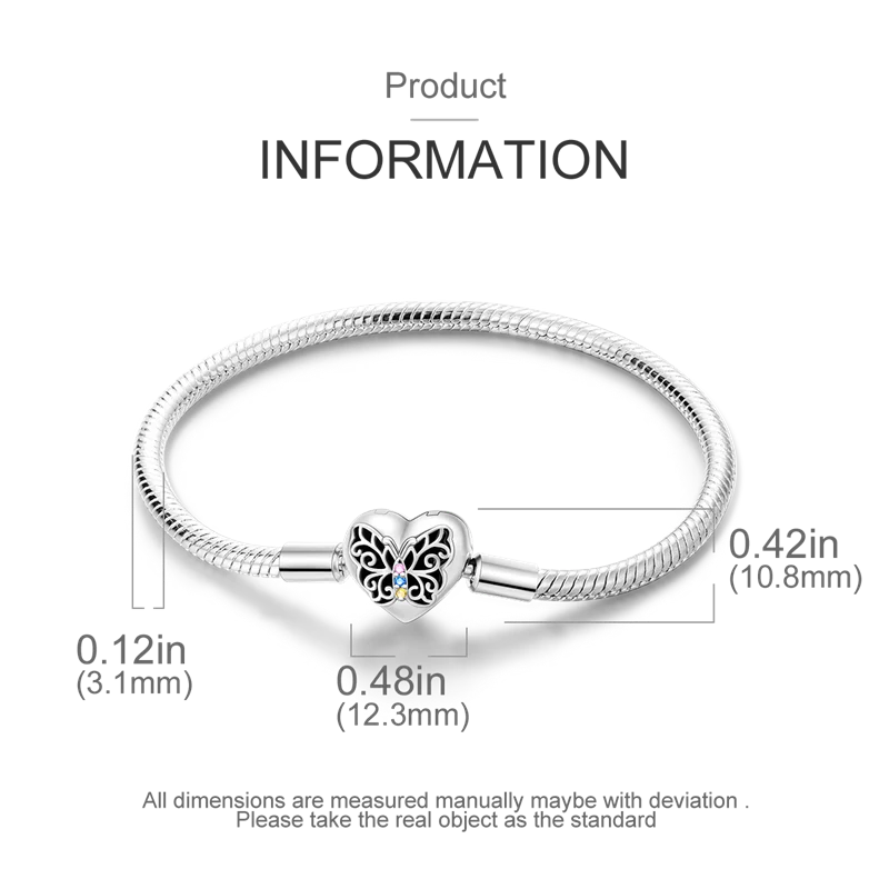 925 Sterling Silver Bracelets 17-20CM Original Leaf Clover Butterfly Heart Bracelet Fit DIY Charms Beads Fashion Women Jewelry