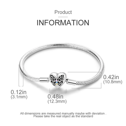 925 Sterling Silver Bracelets 17-20CM Original Leaf Clover Butterfly Heart Bracelet Fit DIY Charms Beads Fashion Women Jewelry