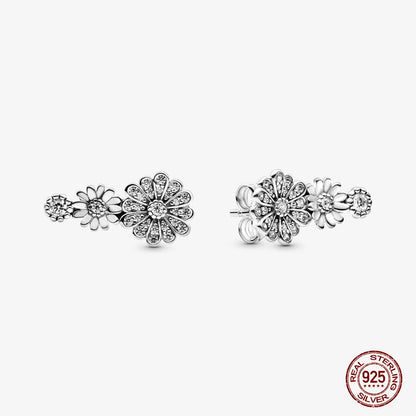 Authentic 925 Sterling Silver Heart Hoop Earring Sparkling Original Earring Women Gift