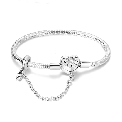 925 Sterling Silver Bracelets 17-20CM Original Leaf Clover Butterfly Heart Bracelet Fit DIY Charms Beads Fashion Women Jewelry