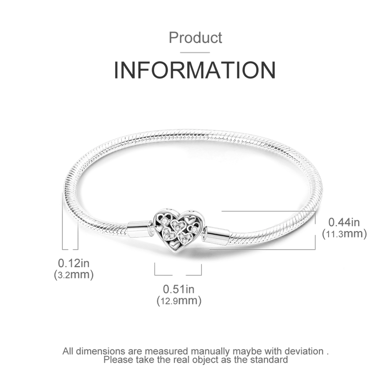 925 Sterling Silver Bracelets 17-20CM Original Leaf Clover Butterfly Heart Bracelet Fit DIY Charms Beads Fashion Women Jewelry