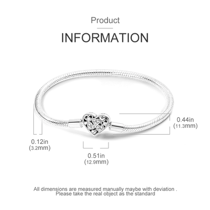 925 Sterling Silver Bracelets 17-20CM Original Leaf Clover Butterfly Heart Bracelet Fit DIY Charms Beads Fashion Women Jewelry