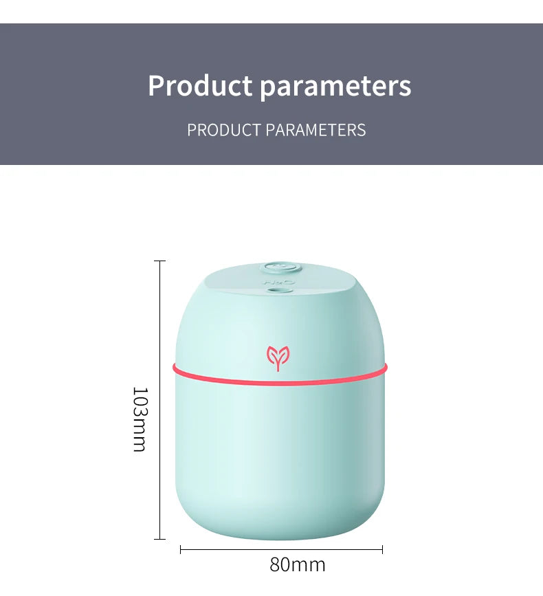 220ML big fog amount usb air humidifier Small desktop humidifier home intelligent car aromatreatment machine