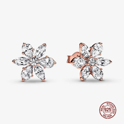 Authentic 925 Sterling Silver Heart Hoop Earring Sparkling Original Earring Women Gift