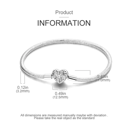 925 Sterling Silver Bracelets 17-20CM Original Leaf Clover Butterfly Heart Bracelet Fit DIY Charms Beads Fashion Women Jewelry