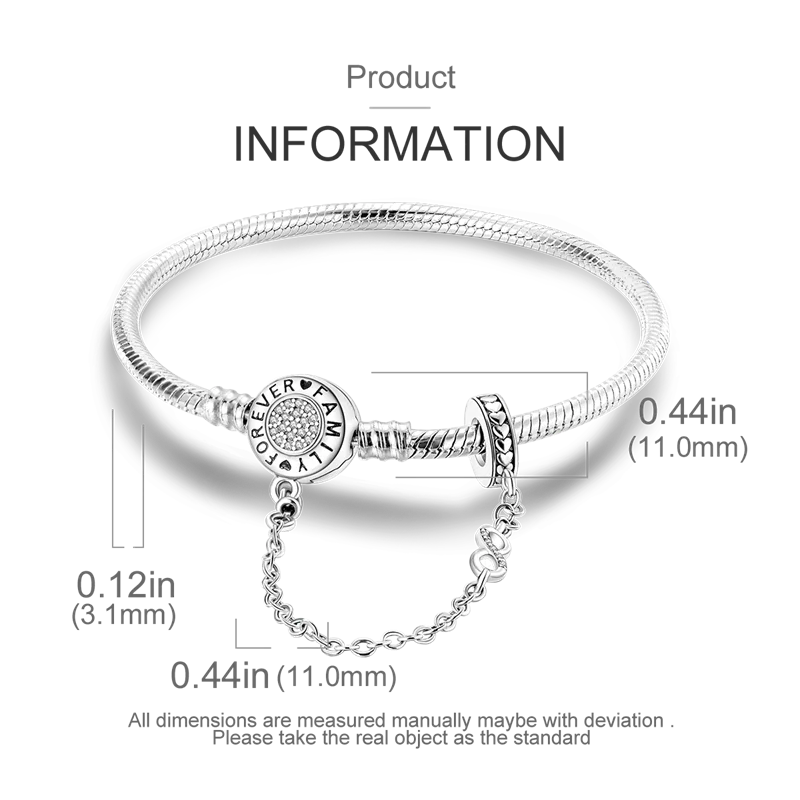 925 Sterling Silver Bracelets 17-20CM Original Leaf Clover Butterfly Heart Bracelet Fit DIY Charms Beads Fashion Women Jewelry