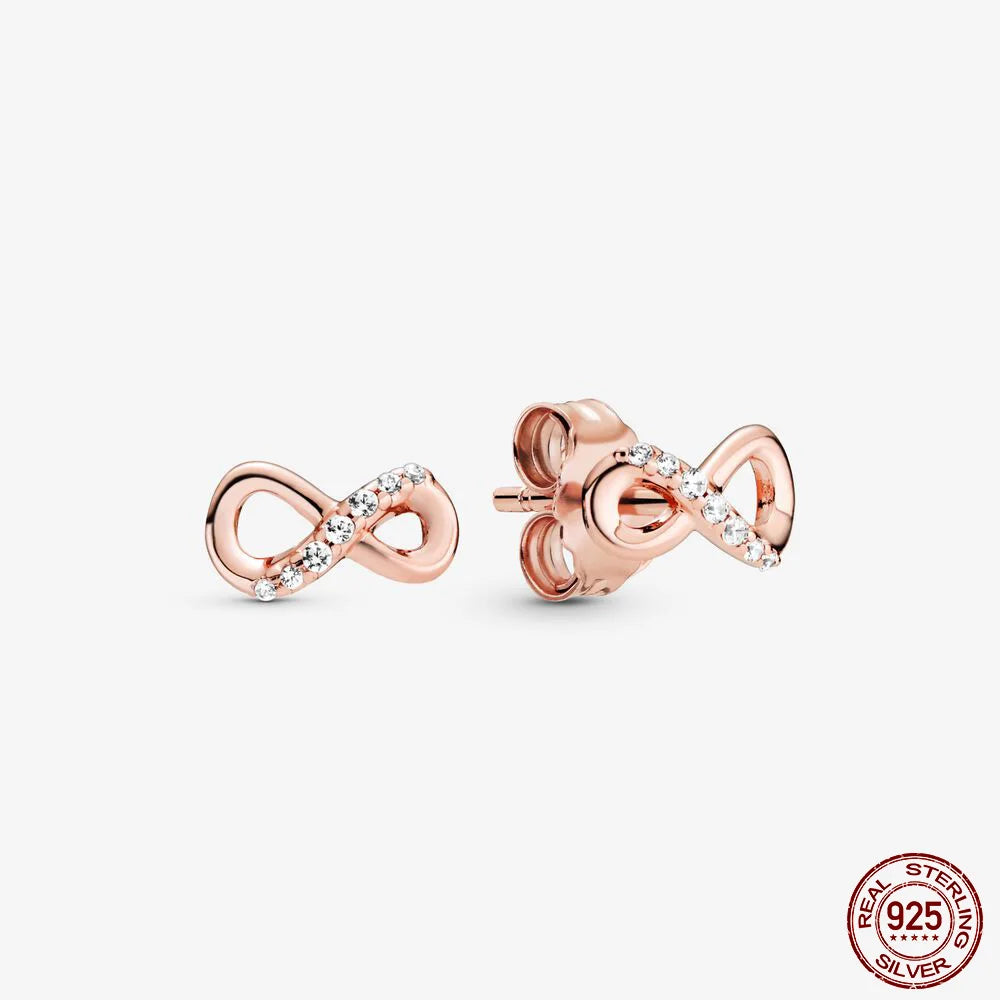 Authentic 925 Sterling Silver Heart Hoop Earring Sparkling Original Earring Women Gift