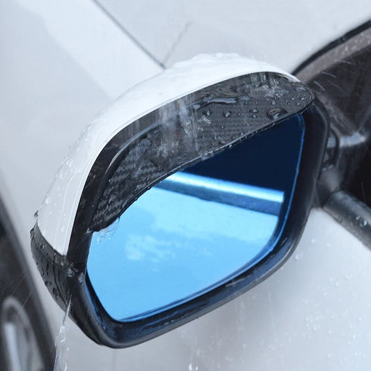 2Pcs Carbon Fiber Car Rearview Mirror Rain Shield Eyebrow Flexible Car Rearview Mirror Rain Shield Protector Eyebrow Rain Cover