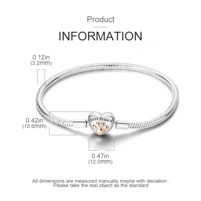 925 Sterling Silver Bracelets 17-20CM Original Leaf Clover Butterfly Heart Bracelet Fit DIY Charms Beads Fashion Women Jewelry