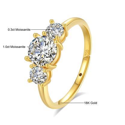 18k Gold Ring Moissanite For Women