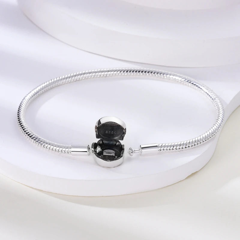 925 Sterling Silver Bracelets 17-20CM Original Leaf Clover Butterfly Heart Bracelet Fit DIY Charms Beads Fashion Women Jewelry