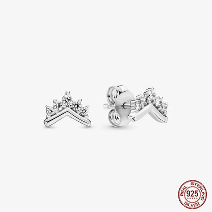 Authentic 925 Sterling Silver Heart Hoop Earring Sparkling Original Earring Women Gift