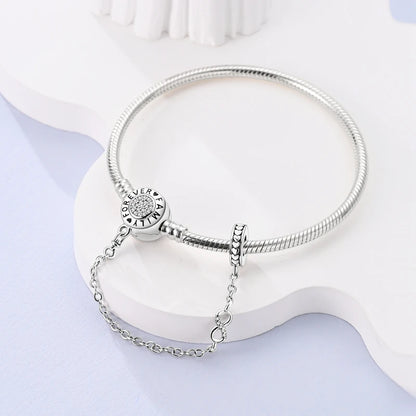 925 Sterling Silver Bracelets 17-20CM Original Leaf Clover Butterfly Heart Bracelet Fit DIY Charms Beads Fashion Women Jewelry
