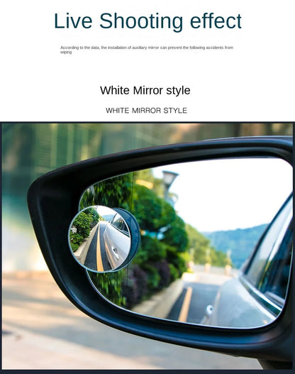 Car Blind Spot Rear View Mirror Wide Angle 360 Degree Adjustable Small Round Mirror Car Reverse Auxiliary Rearview Convex Mirror