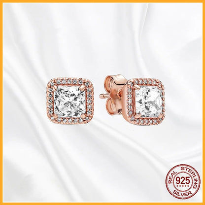 Authentic 925 Sterling Silver Heart Hoop Earring Sparkling Original Earring Women Gift