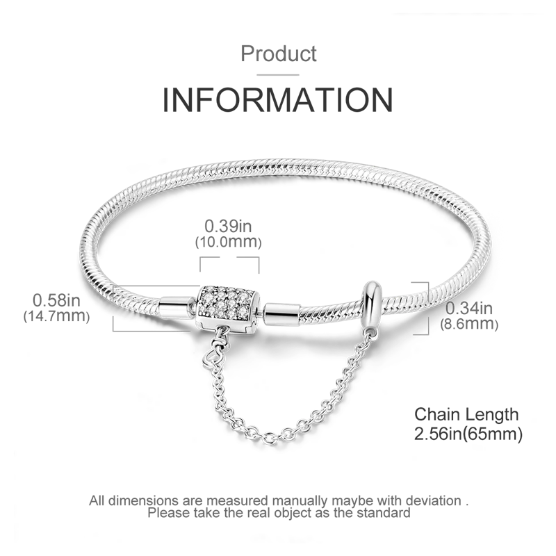 925 Sterling Silver Bracelets 17-20CM Original Leaf Clover Butterfly Heart Bracelet Fit DIY Charms Beads Fashion Women Jewelry