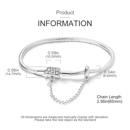 925 Sterling Silver Bracelets 17-20CM Original Leaf Clover Butterfly Heart Bracelet Fit DIY Charms Beads Fashion Women Jewelry