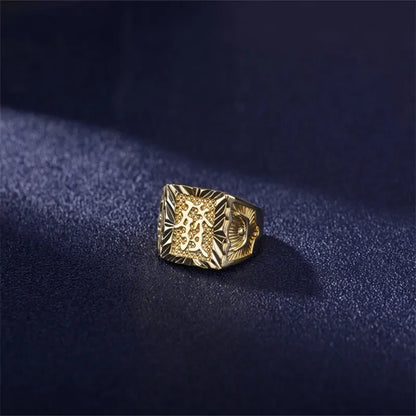 18K Gold Ring for Men Anillos Mujer Rock Gemstone Genuine 18 K Gold Jewelry Anillos De Hiphop Origin Rings Box Bizuteria