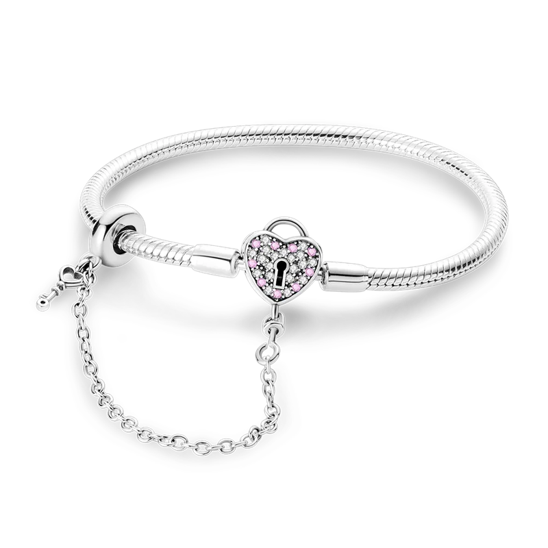 925 Sterling Silver Bracelets 17-20CM Original Leaf Clover Butterfly Heart Bracelet Fit DIY Charms Beads Fashion Women Jewelry