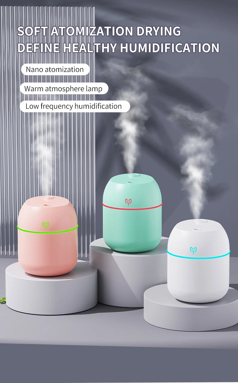220ML big fog amount usb air humidifier Small desktop humidifier home intelligent car aromatreatment machine