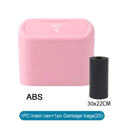 Car Trash Can (with Lid) Contains 60 (300) Garbage Bags, Small Car Trash Can, Leak-proof Mini Car Accessories