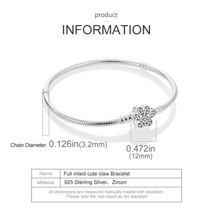 925 Sterling Silver Bracelets 17-20CM Original Leaf Clover Butterfly Heart Bracelet Fit DIY Charms Beads Fashion Women Jewelry