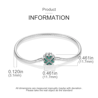 925 Sterling Silver Bracelets 17-20CM Original Leaf Clover Butterfly Heart Bracelet Fit DIY Charms Beads Fashion Women Jewelry