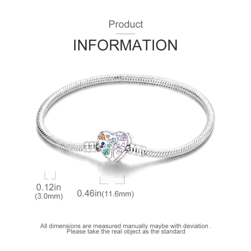 925 Sterling Silver Bracelets 17-20CM Original Leaf Clover Butterfly Heart Bracelet Fit DIY Charms Beads Fashion Women Jewelry