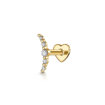 AIDE Heart Round Ball Flat Helix Piercing Earring 925 Sterling Silver Ear Studs Geometric Zircon Exquisite Trinket Studs Aretes