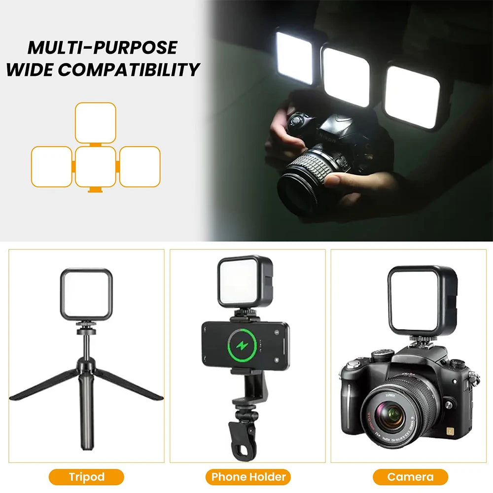 Pocket RGB Fill Light Portable LED Light Video Mini Fill Light For Camera Smartphone for GoPro Laptop Selfie Adjustable RGB Lamp