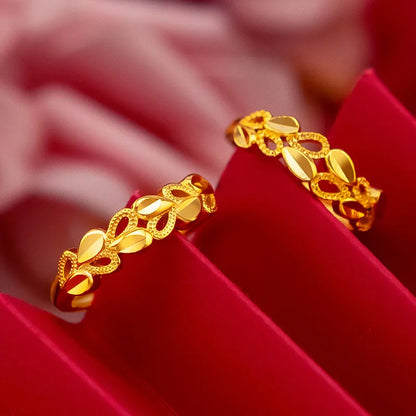 18K Gold Jewelry rings for Women  Wedding rings Bohemia Engagement Irregular Anillos Mujer18 K Gold Box