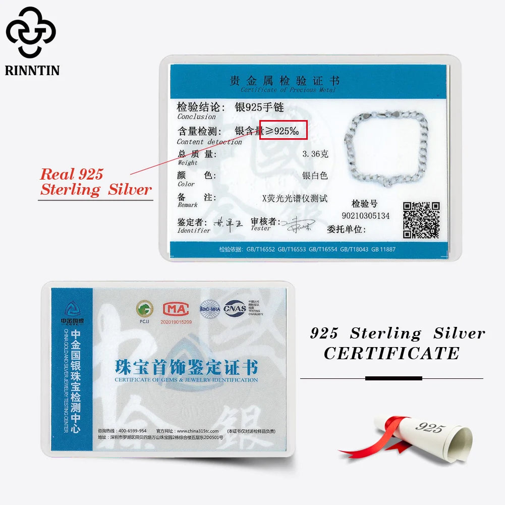 18K Gold Over 925 Sterling Silver 3mm Italian Cuban Chain Bracelet for Women Men Trendy Silver Bracelet Jewelry SB123