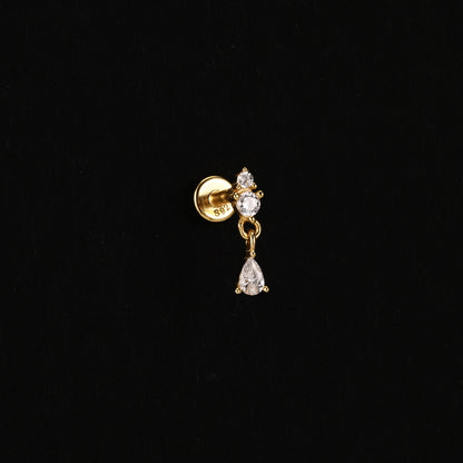 AIDE Heart Round Ball Flat Helix Piercing Earring 925 Sterling Silver Ear Studs Geometric Zircon Exquisite Trinket Studs Aretes