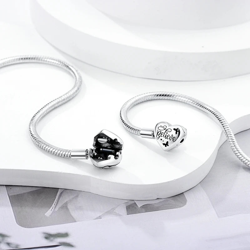 925 Sterling Silver Bracelets 17-20CM Original Leaf Clover Butterfly Heart Bracelet Fit DIY Charms Beads Fashion Women Jewelry