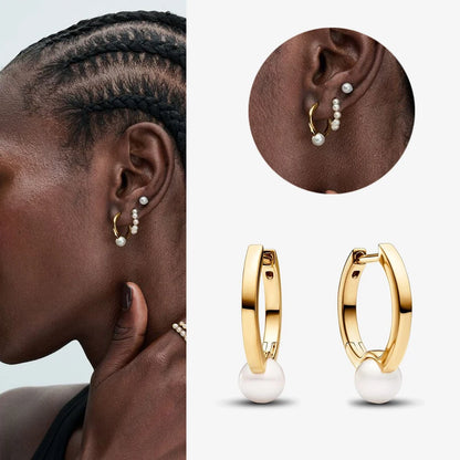 Authentic 925 Sterling Silver Heart Hoop Earring Sparkling Original Earring Women Gift