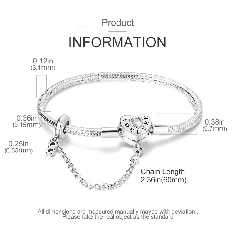 925 Sterling Silver Bracelets 17-20CM Original Leaf Clover Butterfly Heart Bracelet Fit DIY Charms Beads Fashion Women Jewelry