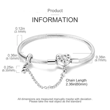 925 Sterling Silver Bracelets 17-20CM Original Leaf Clover Butterfly Heart Bracelet Fit DIY Charms Beads Fashion Women Jewelry