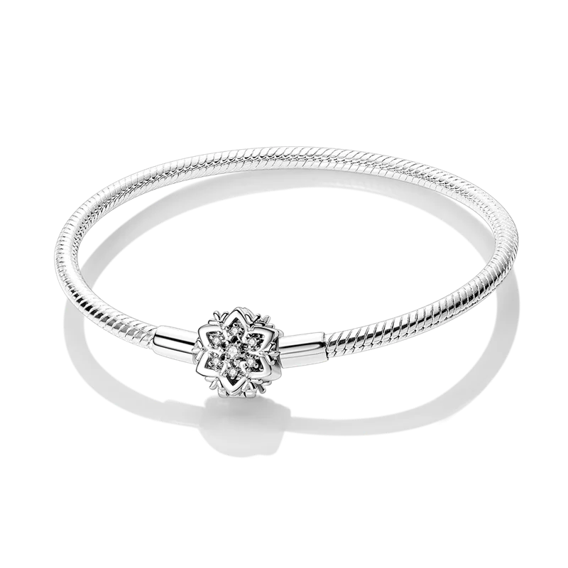 925 Sterling Silver Bracelets 17-20CM Original Leaf Clover Butterfly Heart Bracelet Fit DIY Charms Beads Fashion Women Jewelry