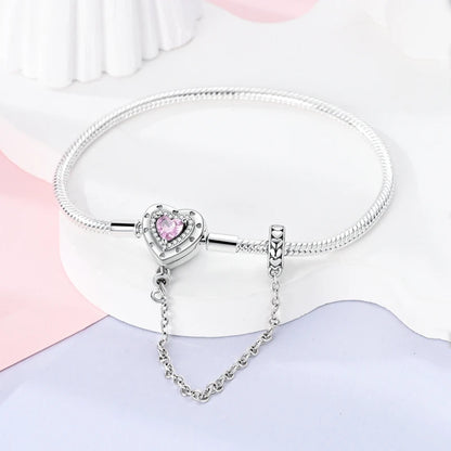 925 Sterling Silver Bracelets 17-20CM Original Leaf Clover Butterfly Heart Bracelet Fit DIY Charms Beads Fashion Women Jewelry