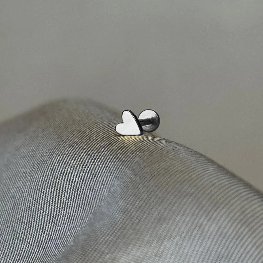 AIDE Heart Round Ball Flat Helix Piercing Earring 925 Sterling Silver Ear Studs Geometric Zircon Exquisite Trinket Studs Aretes