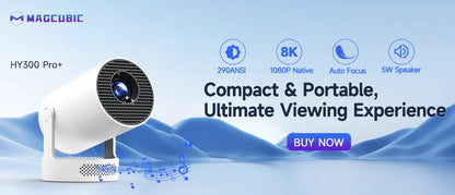 Projector HY300 PRO 8K Android 14 Dual Wifi6 290ANSI 1080P 1280*720P Home Cinema Projetor