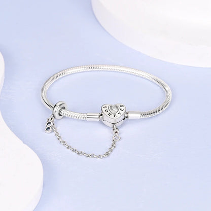 925 Sterling Silver Bracelets 17-20CM Original Leaf Clover Butterfly Heart Bracelet Fit DIY Charms Beads Fashion Women Jewelry
