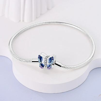 925 Sterling Silver Bracelets 17-20CM Original Leaf Clover Butterfly Heart Bracelet Fit DIY Charms Beads Fashion Women Jewelry