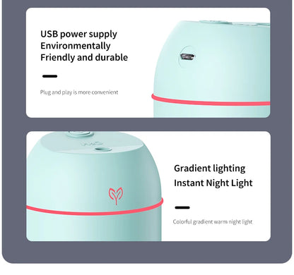 220ML big fog amount usb air humidifier Small desktop humidifier home intelligent car aromatreatment machine